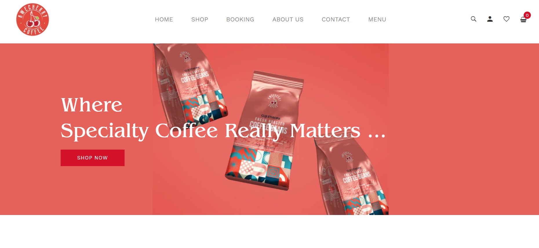 Awe Cherry Coffee Website Screenshot